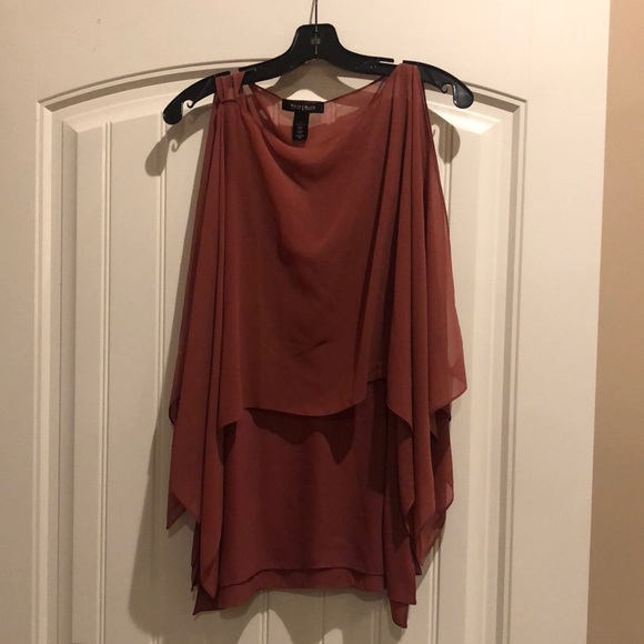 White House Black Market Tops - EUC WHBM Sz S terra cotta  cami w/ sheer overlay.